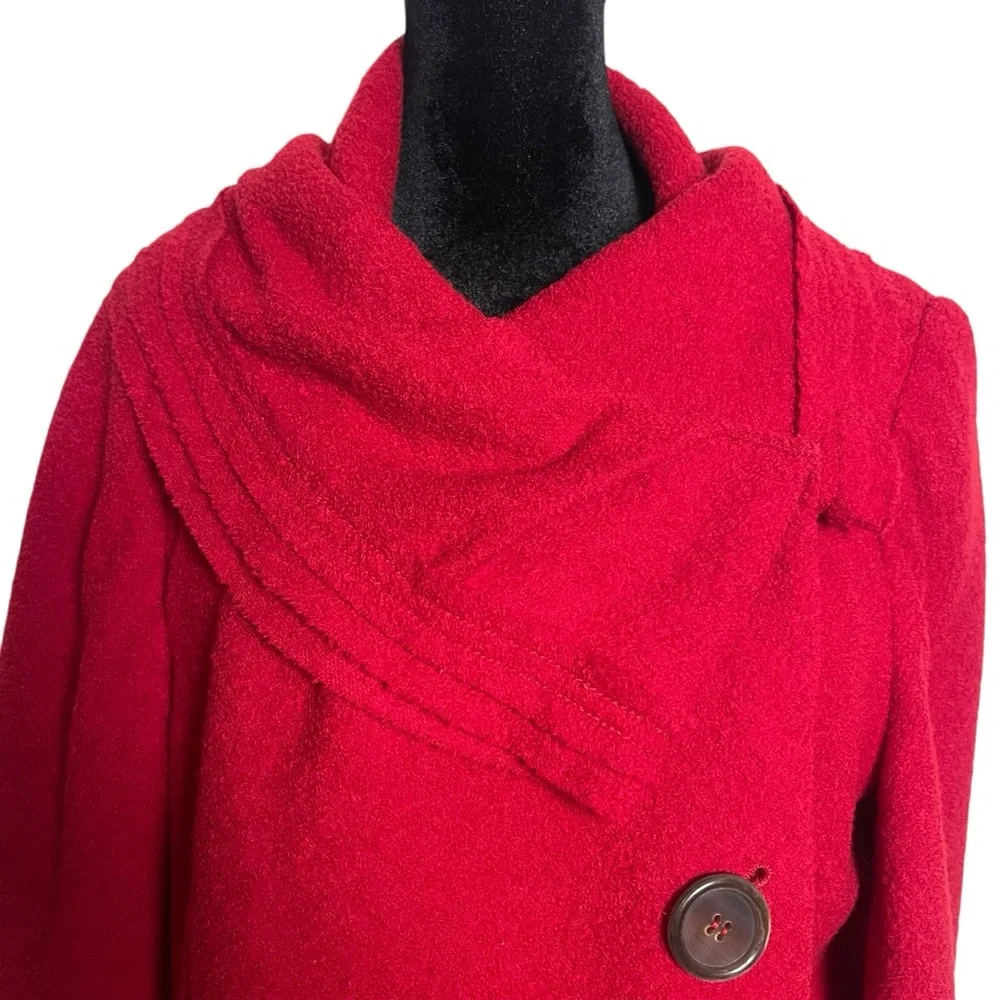 Vintage Carolina Herrera New York Red Virgin Wool Jacket – Size 16 - Picture 9 of 16